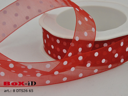 Voile dots 65 rood 25mm x 20m